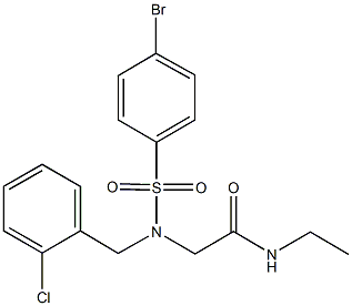 2-[[(4-bromophenyl)sulfonyl](2-chlorobenzyl)amino]-N-ethylacetamide 结构式