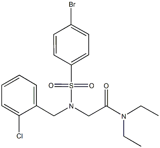 2-[[(4-bromophenyl)sulfonyl](2-chlorobenzyl)amino]-N,N-diethylacetamide 结构式