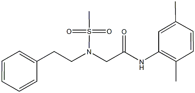 N-(2,5-dimethylphenyl)-2-[(methylsulfonyl)(2-phenylethyl)amino]acetamide 结构式