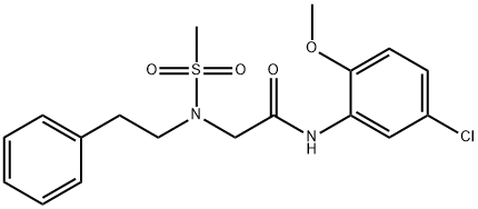 N-(5-chloro-2-methoxyphenyl)-2-[(methylsulfonyl)(2-phenylethyl)amino]acetamide 结构式