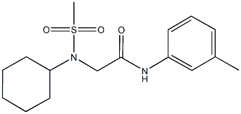 2-[cyclohexyl(methylsulfonyl)amino]-N-(3-methylphenyl)acetamide 结构式