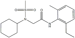 2-[cyclohexyl(methylsulfonyl)amino]-N-(2-ethyl-6-methylphenyl)acetamide 结构式