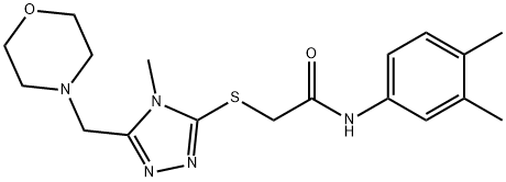 N-(3,4-dimethylphenyl)-2-{[4-methyl-5-(4-morpholinylmethyl)-4H-1,2,4-triazol-3-yl]sulfanyl}acetamide 结构式