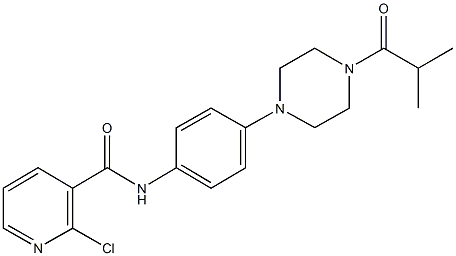 2-chloro-N-[4-(4-isobutyryl-1-piperazinyl)phenyl]nicotinamide 结构式