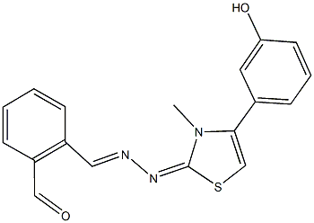 phthalaldehyde 1-[(4-(3-hydroxyphenyl)-3-methyl-1,3-thiazol-2(3H)-ylidene)hydrazone] 结构式