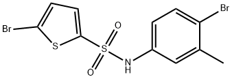 5-bromo-N-(4-bromo-3-methylphenyl)-2-thiophenesulfonamide 结构式