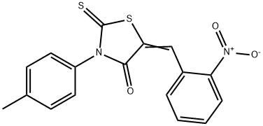 5-{2-nitrobenzylidene}-3-(4-methylphenyl)-2-thioxo-1,3-thiazolidin-4-one 结构式