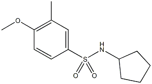 N-cyclopentyl-4-methoxy-3-methylbenzenesulfonamide 结构式