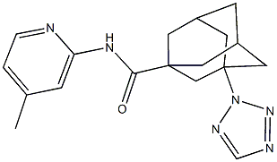 N-(4-methyl-2-pyridinyl)-3-(2H-tetraazol-2-yl)-1-adamantanecarboxamide 结构式