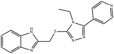 2-({[4-ethyl-5-(4-pyridinyl)-4H-1,2,4-triazol-3-yl]sulfanyl}methyl)-1H-benzimidazole 结构式
