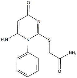 2-[(6-amino-4-oxo-1-phenyl-1,4-dihydropyrimidin-2-yl)sulfanyl]acetamide 结构式