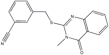 3-{[(3-methyl-4-oxo-3,4-dihydro-2-quinazolinyl)sulfanyl]methyl}benzonitrile 结构式
