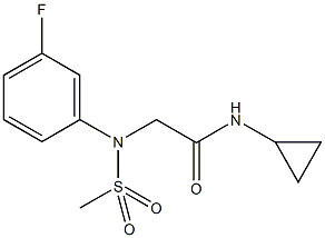 N-cyclopropyl-2-[3-fluoro(methylsulfonyl)anilino]acetamide 结构式