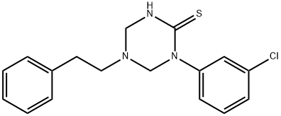 1-(3-chlorophenyl)-5-(2-phenylethyl)-1,3,5-triazinane-2-thione 结构式