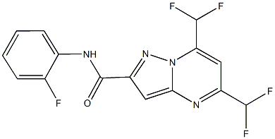5,7-bis(difluoromethyl)-N-(2-fluorophenyl)pyrazolo[1,5-a]pyrimidine-2-carboxamide 结构式