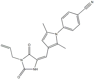 4-{3-[(1-allyl-2,5-dioxo-4-imidazolidinylidene)methyl]-2,5-dimethyl-1H-pyrrol-1-yl}benzonitrile 结构式