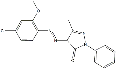 4-[(4-chloro-2-methoxyphenyl)diazenyl]-5-methyl-2-phenyl-2,4-dihydro-3H-pyrazol-3-one 结构式