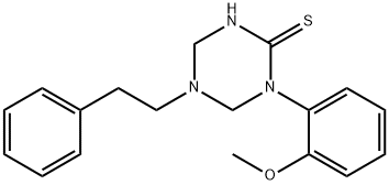 1-(2-methoxyphenyl)-5-(2-phenylethyl)-1,3,5-triazinane-2-thione 结构式