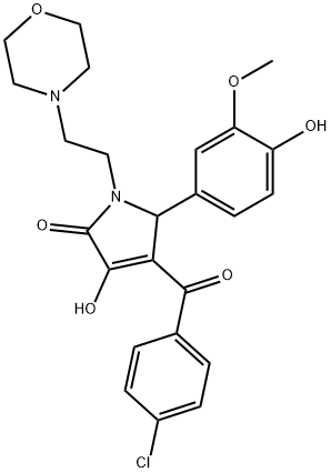 4-(4-chlorobenzoyl)-3-hydroxy-5-(4-hydroxy-3-methoxyphenyl)-1-[2-(4-morpholinyl)ethyl]-1,5-dihydro-2H-pyrrol-2-one 结构式