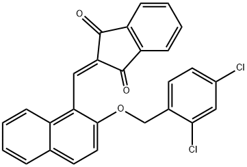 2-({2-[(2,4-dichlorobenzyl)oxy]-1-naphthyl}methylene)-1H-indene-1,3(2H)-dione 结构式