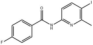 4-fluoro-N-(5-iodo-6-methyl-2-pyridinyl)benzamide 结构式