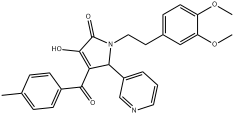 1-[2-(3,4-dimethoxyphenyl)ethyl]-3-hydroxy-4-(4-methylbenzoyl)-5-(3-pyridinyl)-1,5-dihydro-2H-pyrrol-2-one 结构式