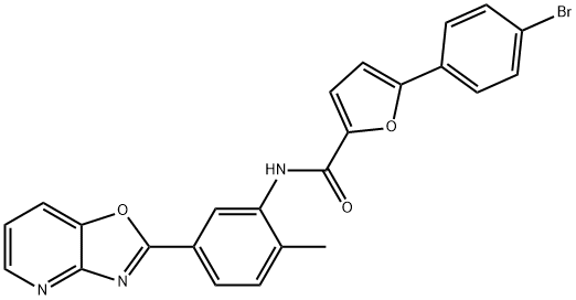 5-(4-bromophenyl)-N-(2-methyl-5-[1,3]oxazolo[4,5-b]pyridin-2-ylphenyl)-2-furamide 结构式