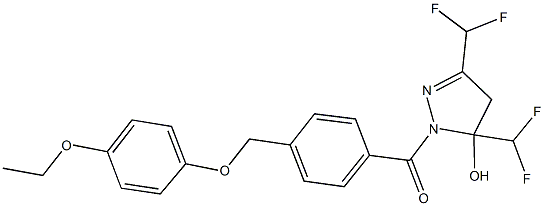 3,5-bis(difluoromethyl)-1-{4-[(4-ethoxyphenoxy)methyl]benzoyl}-4,5-dihydro-1H-pyrazol-5-ol 结构式