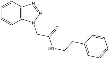 2-(1H-1,2,3-benzotriazol-1-yl)-N-(2-phenylethyl)acetamide 结构式