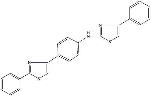 4-phenyl-N-[4-(2-phenyl-1,3-thiazol-4-yl)phenyl]-1,3-thiazol-2-amine 结构式