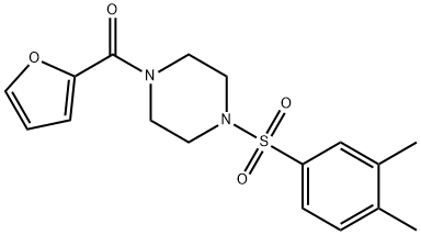 1-[(3,4-dimethylphenyl)sulfonyl]-4-(2-furoyl)piperazine 结构式