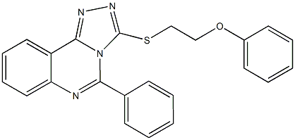 3-[(2-phenoxyethyl)sulfanyl]-5-phenyl[1,2,4]triazolo[4,3-c]quinazoline 结构式