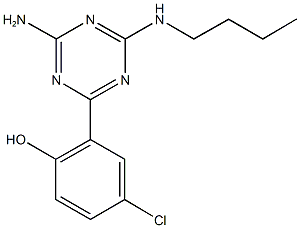 2-[4-amino-6-(butylamino)-1,3,5-triazin-2-yl]-4-chlorophenol 结构式