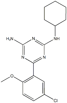 N-[4-amino-6-(5-chloro-2-methoxyphenyl)-1,3,5-triazin-2-yl]-N-cyclohexylamine 结构式