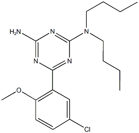 N~2~,N~2~-dibutyl-6-(5-chloro-2-methoxyphenyl)-1,3,5-triazine-2,4-diamine 结构式