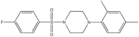 1-(2,4-dimethylphenyl)-4-[(4-fluorophenyl)sulfonyl]piperazine 结构式