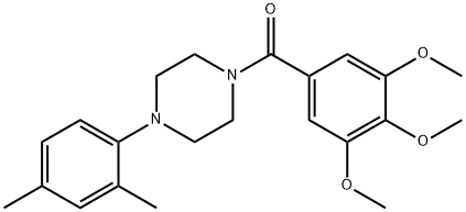 1-(2,4-dimethylphenyl)-4-(3,4,5-trimethoxybenzoyl)piperazine 结构式