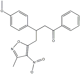4-{4-nitro-3-methyl-5-isoxazolyl}-3-(4-methoxyphenyl)-1-phenyl-1-butanone 结构式