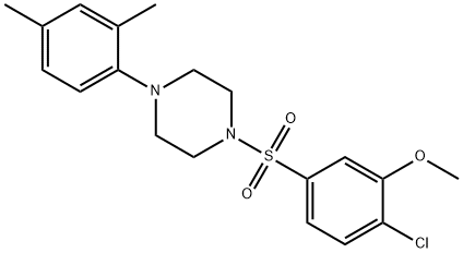 1-[(4-chloro-3-methoxyphenyl)sulfonyl]-4-(2,4-dimethylphenyl)piperazine 结构式
