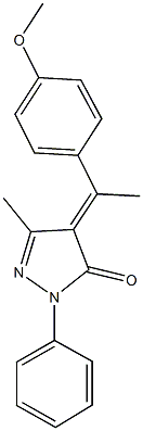 4-[1-(4-methoxyphenyl)ethylidene]-5-methyl-2-phenyl-2,4-dihydro-3H-pyrazol-3-one 结构式