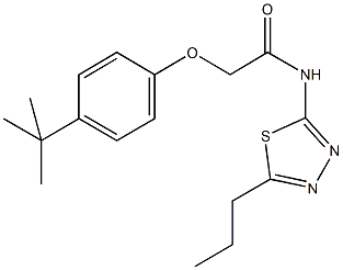 2-(4-tert-butylphenoxy)-N-(5-propyl-1,3,4-thiadiazol-2-yl)acetamide 结构式
