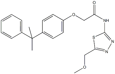 N-[5-(methoxymethyl)-1,3,4-thiadiazol-2-yl]-2-[4-(1-methyl-1-phenylethyl)phenoxy]acetamide 结构式