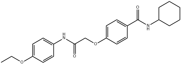 N-cyclohexyl-4-[2-(4-ethoxyanilino)-2-oxoethoxy]benzamide 结构式