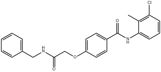 4-[2-(benzylamino)-2-oxoethoxy]-N-(3-chloro-2-methylphenyl)benzamide 结构式