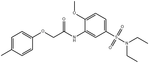 N-{5-[(diethylamino)sulfonyl]-2-methoxyphenyl}-2-(4-methylphenoxy)acetamide 结构式