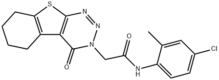 N-(4-chloro-2-methylphenyl)-2-(4-oxo-5,6,7,8-tetrahydro[1]benzothieno[2,3-d][1,2,3]triazin-3(4H)-yl)acetamide 结构式