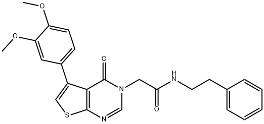 2-(5-(3,4-dimethoxyphenyl)-4-oxothieno[2,3-d]pyrimidin-3(4H)-yl)-N-(2-phenylethyl)acetamide 结构式