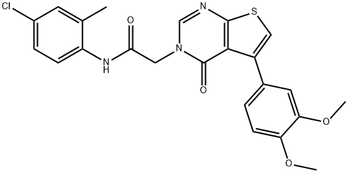 N-(4-chloro-2-methylphenyl)-2-(5-(3,4-dimethoxyphenyl)-4-oxothieno[2,3-d]pyrimidin-3(4H)-yl)acetamide 结构式