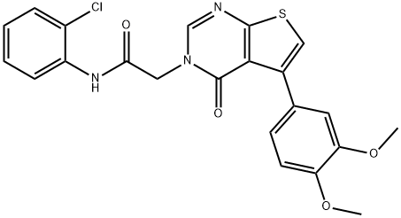 N-(2-chlorophenyl)-2-(5-(3,4-dimethoxyphenyl)-4-oxothieno[2,3-d]pyrimidin-3(4H)-yl)acetamide 结构式