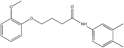 N-(3,4-dimethylphenyl)-4-(2-methoxyphenoxy)butanamide 结构式